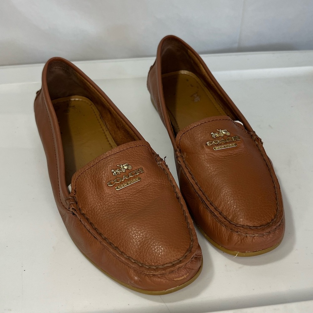 Coach Brown Leather Driving Loafers